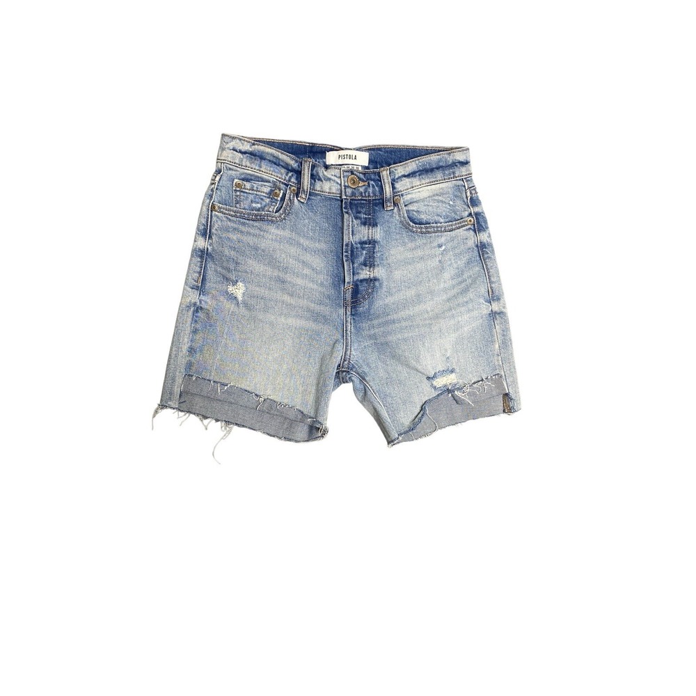 Pistola Womens Blue Denim Shorts Raw Hem 5 Pockets Size 26